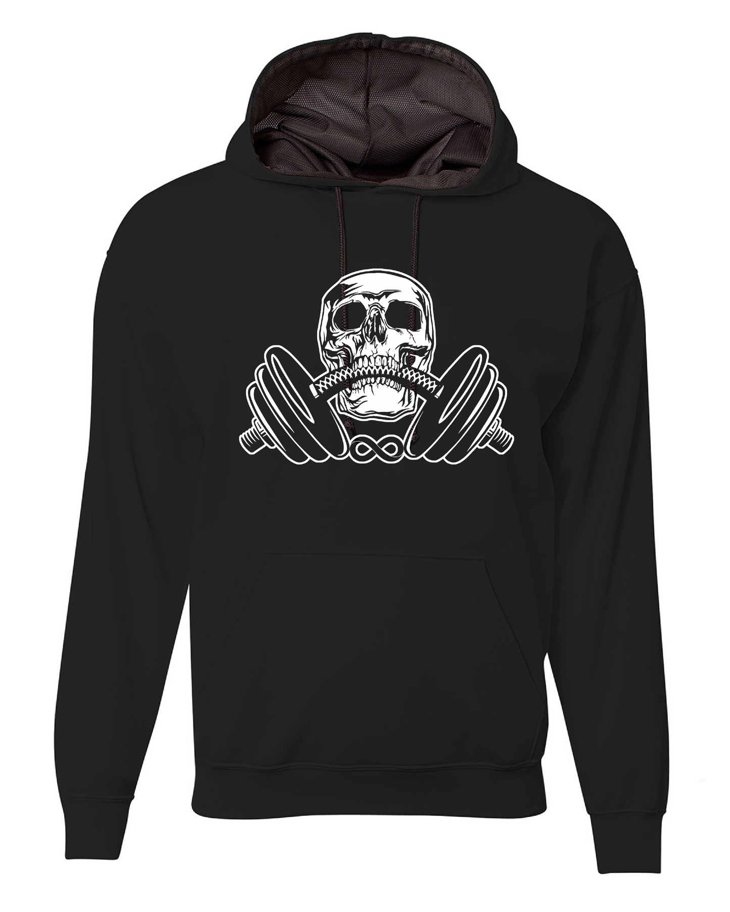 Pullover Gym Hoodie Skull & Weights