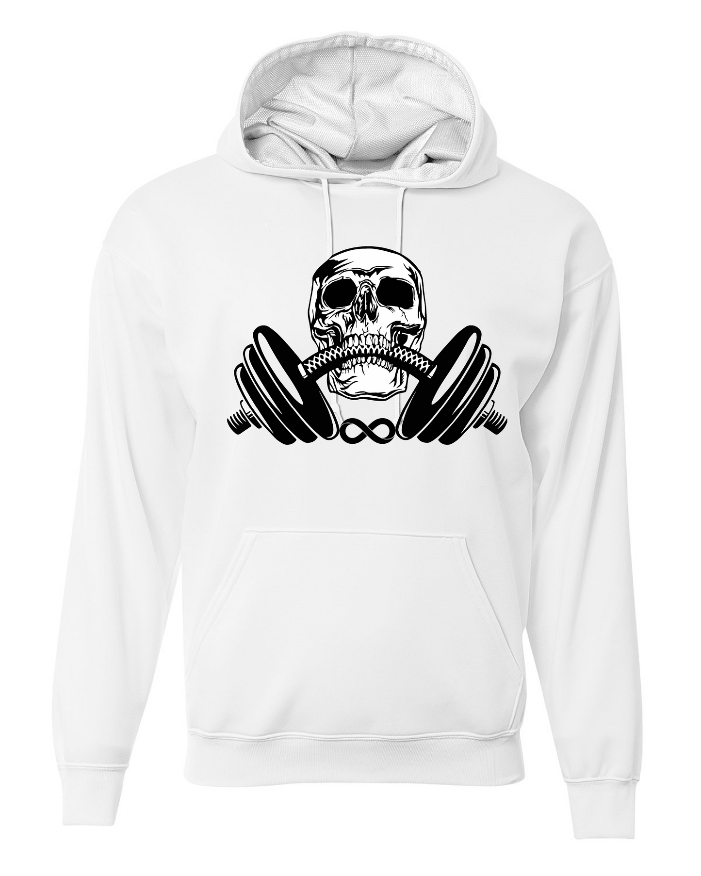 Pullover Gym Hoodie Skull & Weights