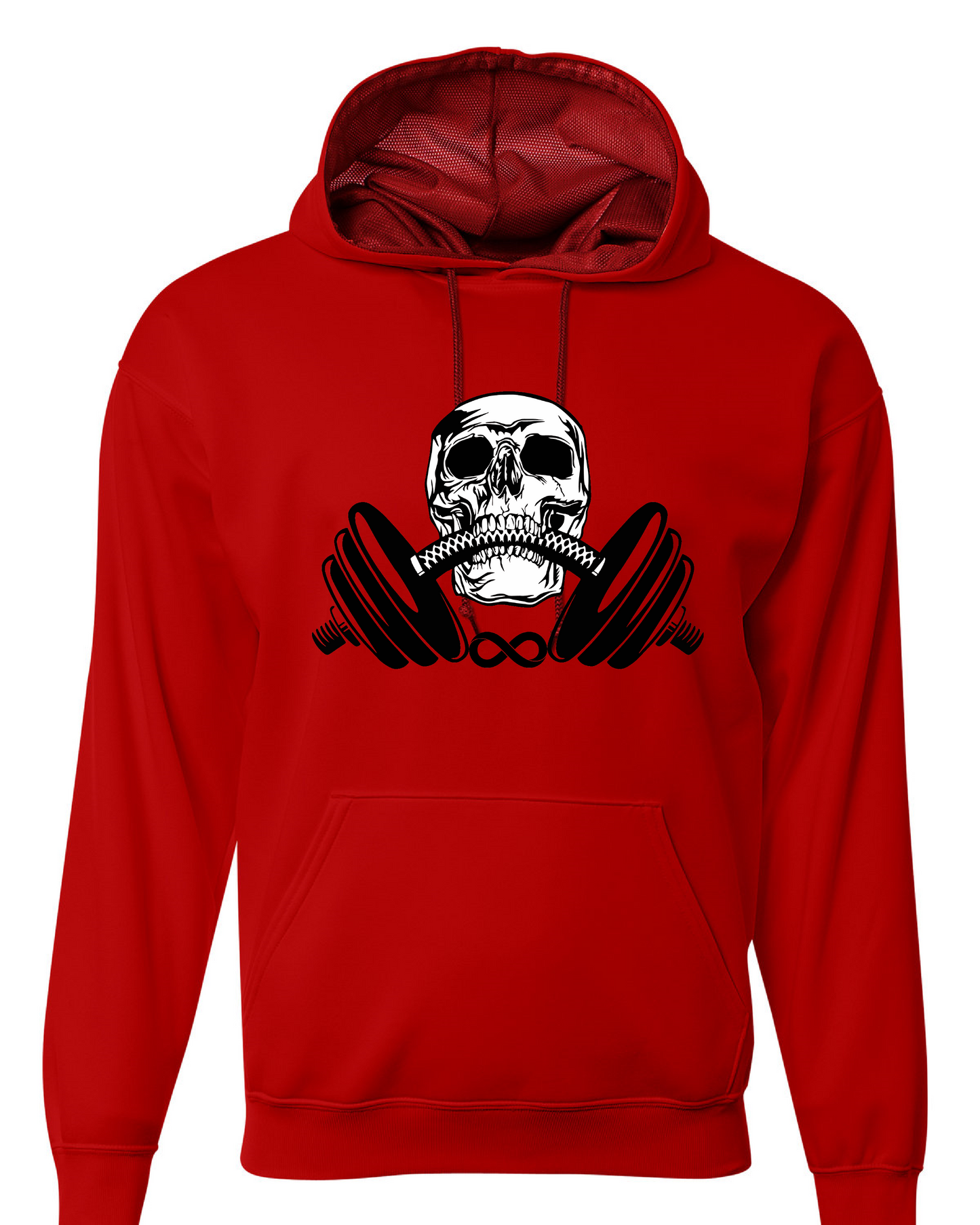 Pullover Gym Hoodie Skull & Weights