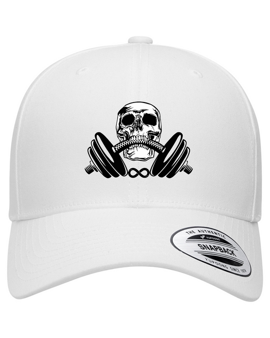 White Skull & Weights Snapback